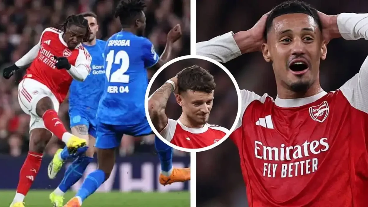 Spektakël nga Eze: Saliba, White dhe Raya në shok pas golit ndaj Leverkusenit