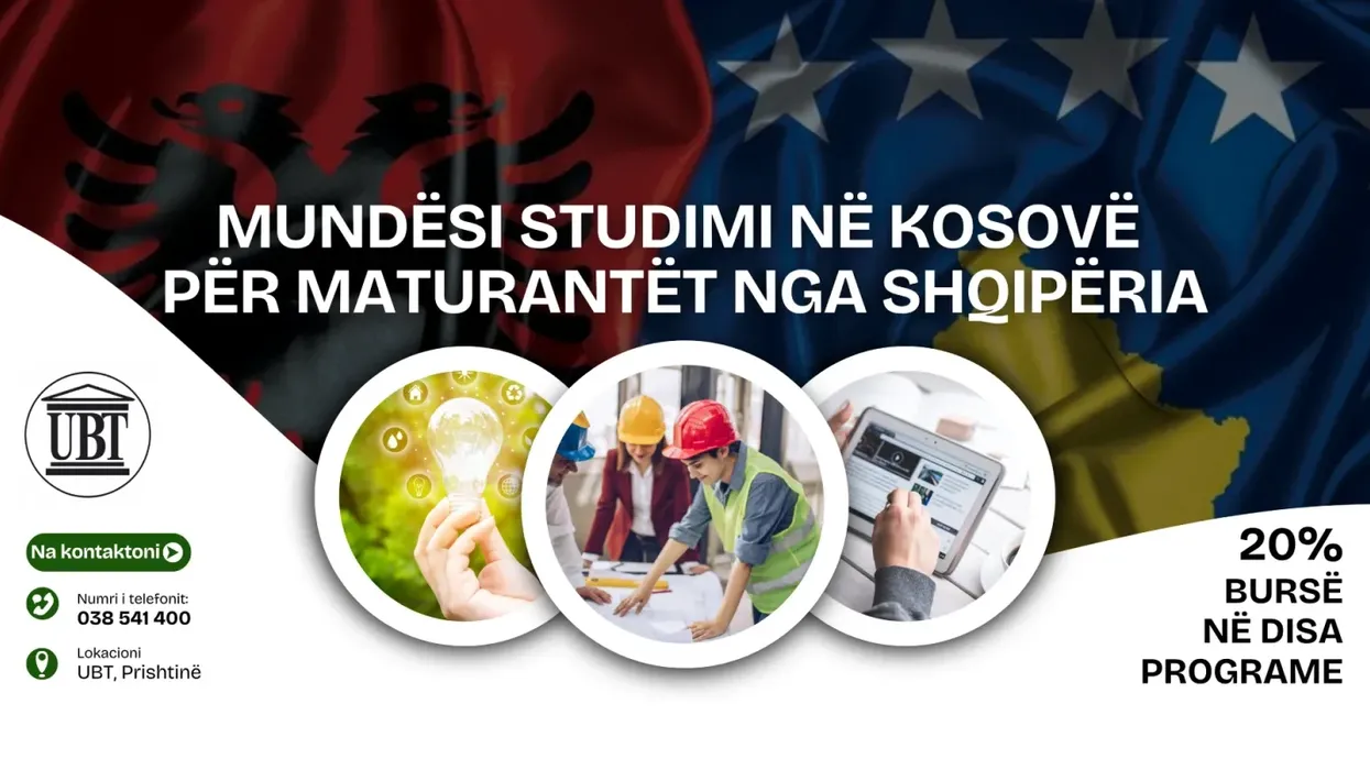 UBT ofron bursë për maturantët nga Shqipëria në Inxhinieri të Energjisë dhe programe të tjera inovative UBT ofron bursë për maturantët nga Shqipëria në Inxhinieri të Energjisë dhe programe të tjera inovative