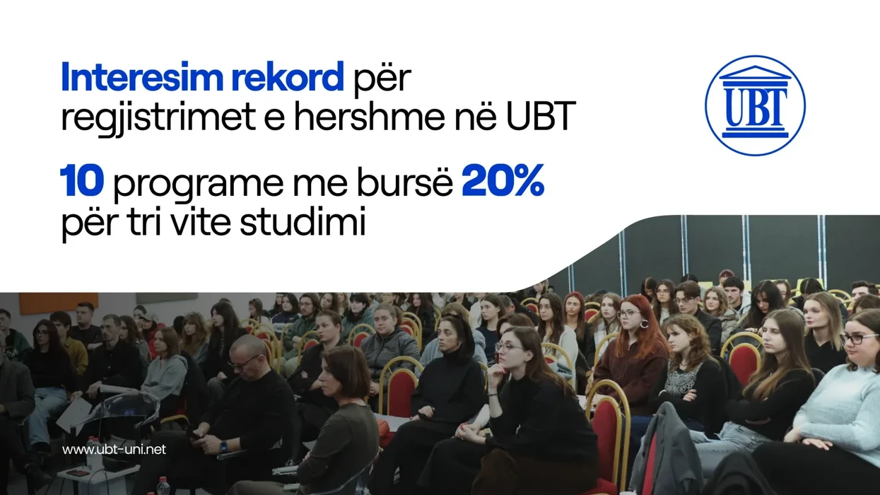 Interesim rekord për regjistrimet e hershme në UBT – 10 programe me bursë 20 për qind për tri vite studimi