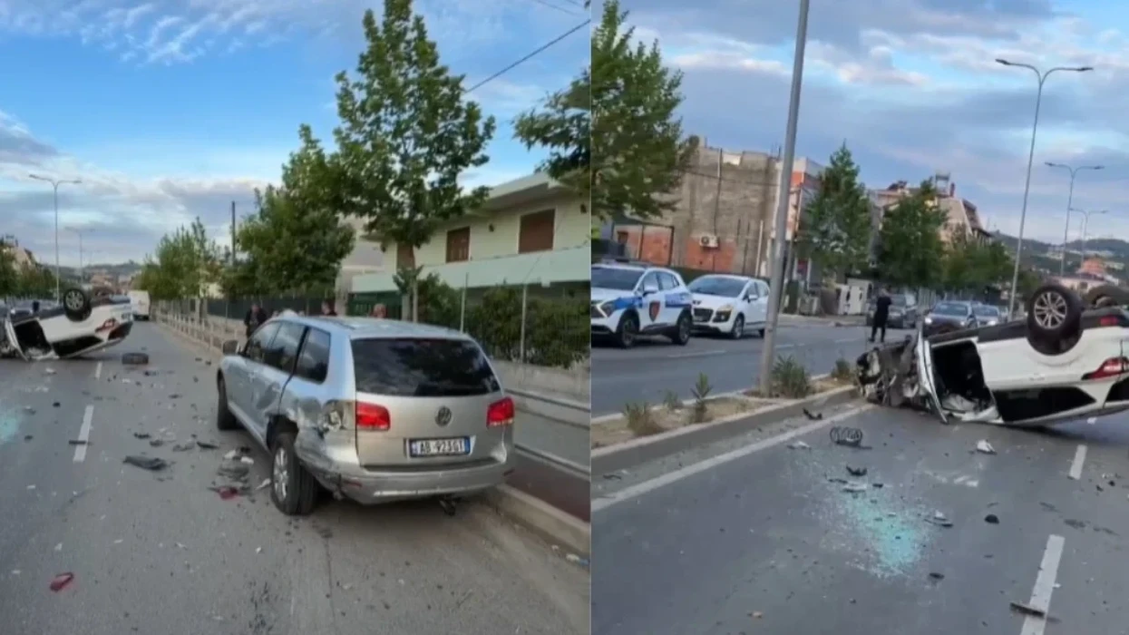 Dy aksidente në Durrës, përmbyset vetura - babë e bir përfundojnë në spital