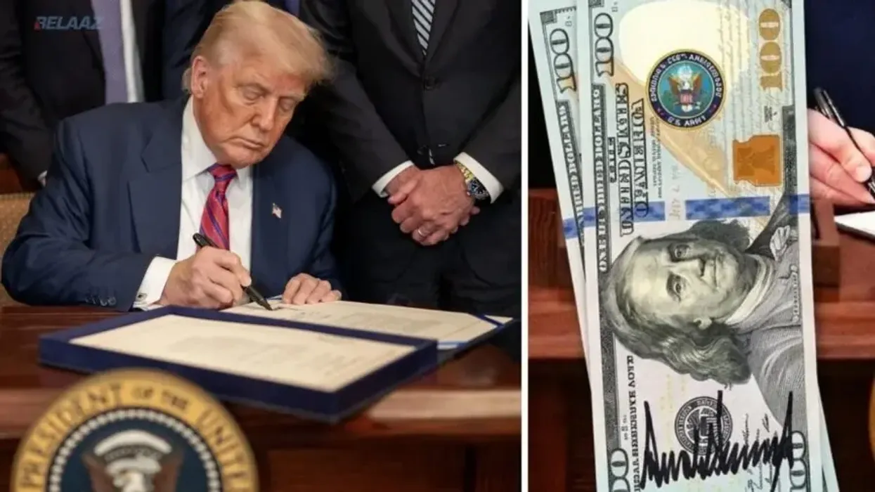 Nënshkrimi i Trumpit shfaqet në kartëmonedhën 100 dollarëshe të SHBA-së Nënshkrimi i Trumpit shfaqet në kartëmonedhën 100 dollarëshe të SHBA-së