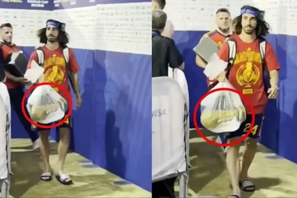 Cucurella u pa duke e mbajtur Kupën e Botës në një qese plastike? Mediat spanjolle shpjegojnë skenën