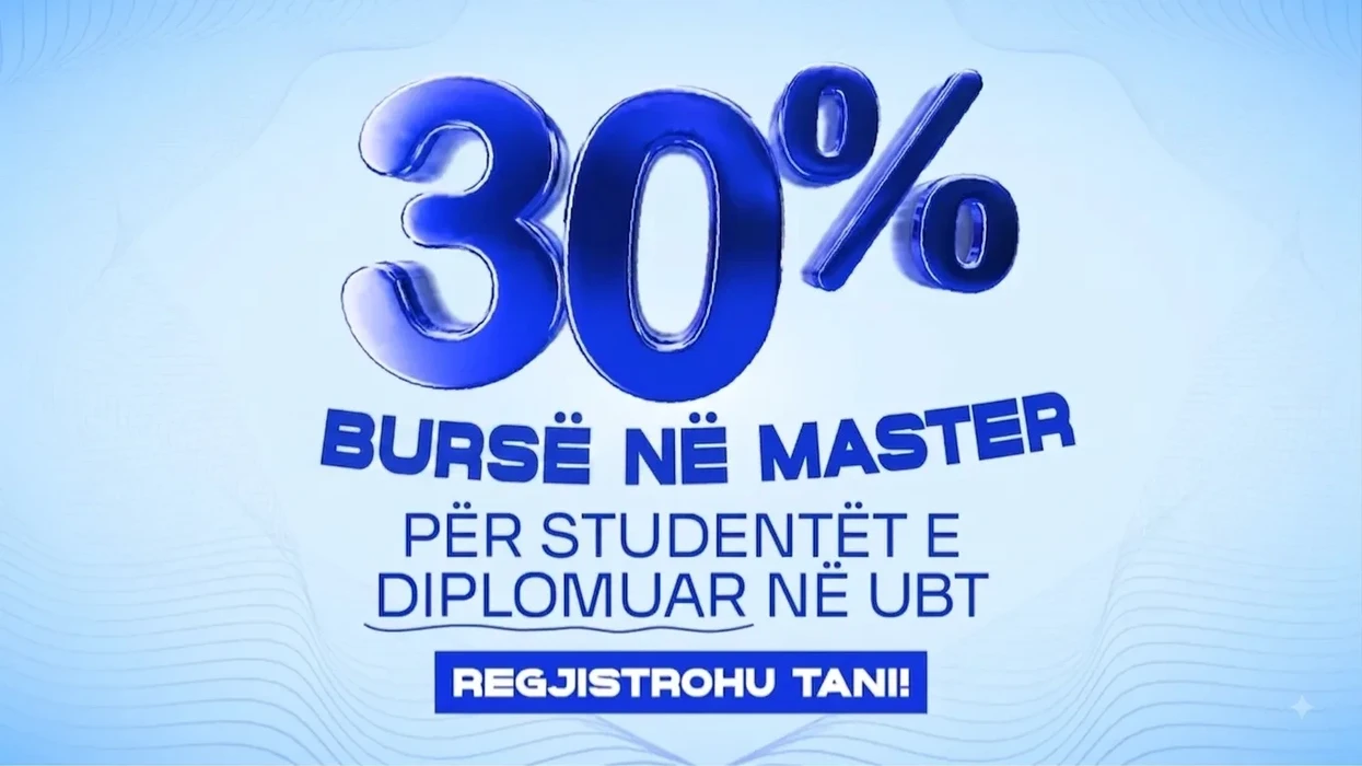 30 për qind bursë për ish-studentët e UBT-së në programet më inovative Master – regjistrohu sot!