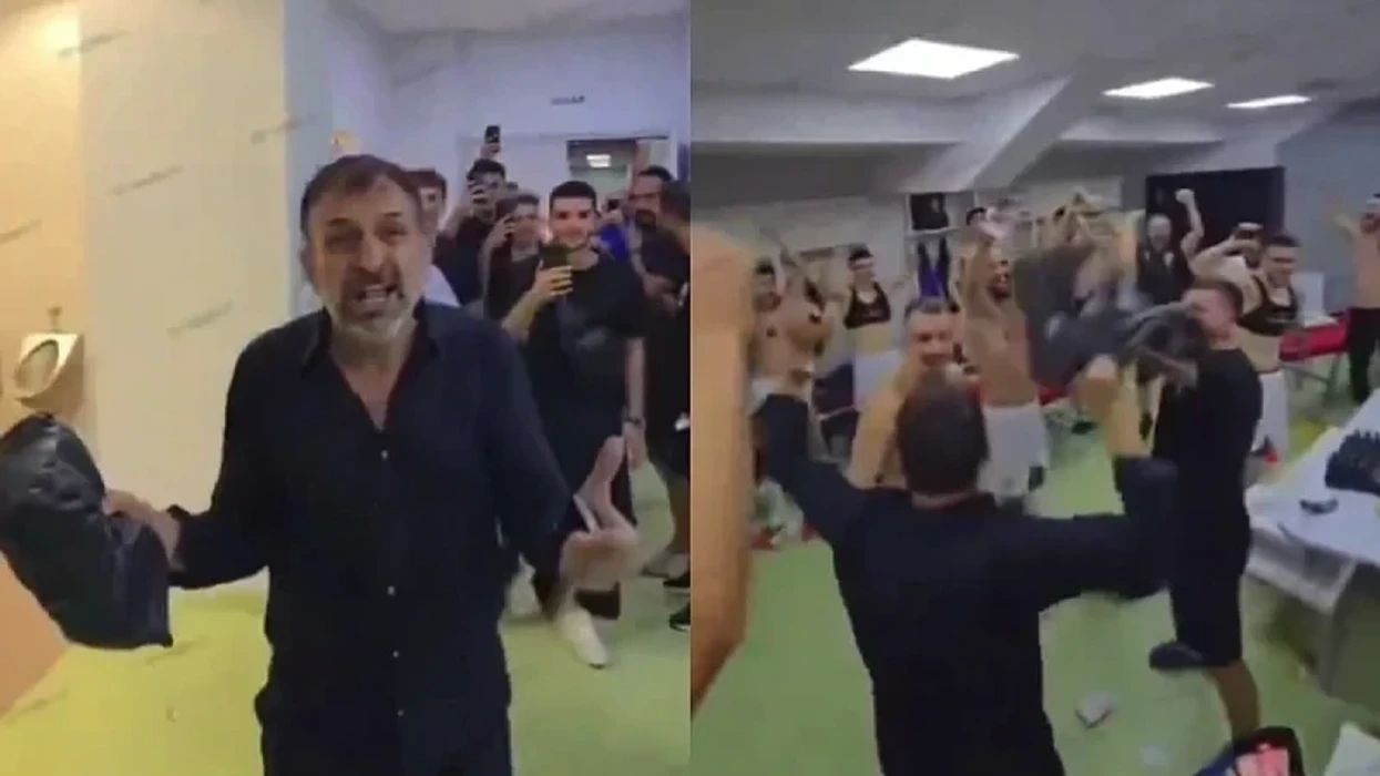 Presidenti i klubit shqiptar hyn në dhomën e zhveshjes me një qese plot me para, publikohen pamjet e festës speciale