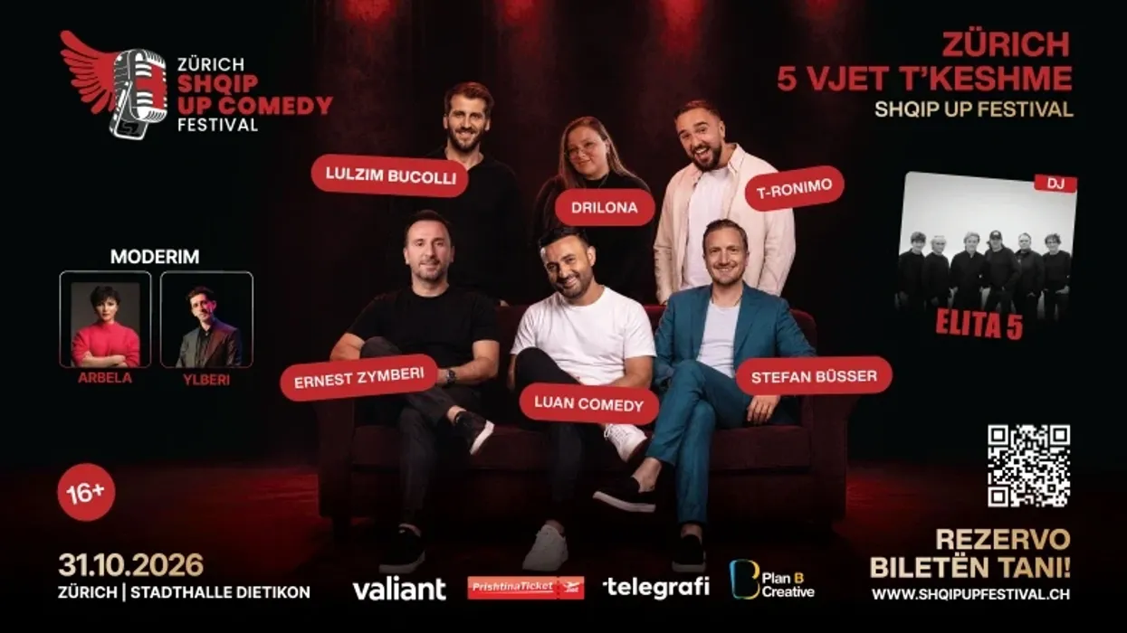 Kompletohet line up-i i edicionit jubilar të "Shqip Up Comedy Festival" - dalin në shitje biletat për edicionin në Zvicër Kompletohet line up-i i edicionit jubilar të