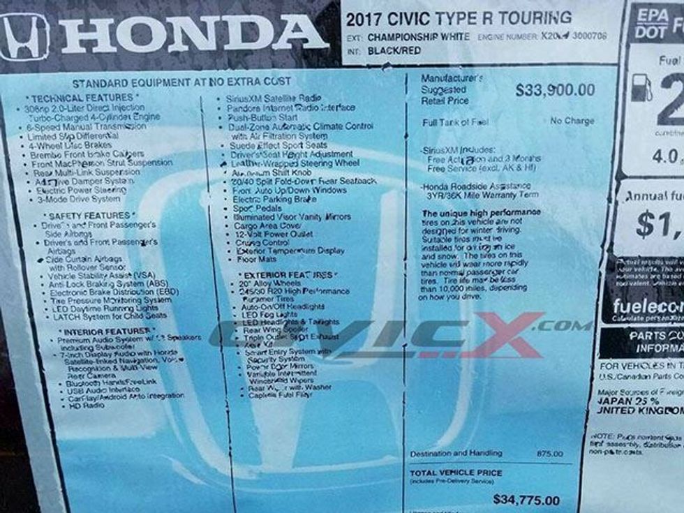 Imazhi i rrjedhur tregon se sa do të kushtojë Honda Civic Type R foto 2