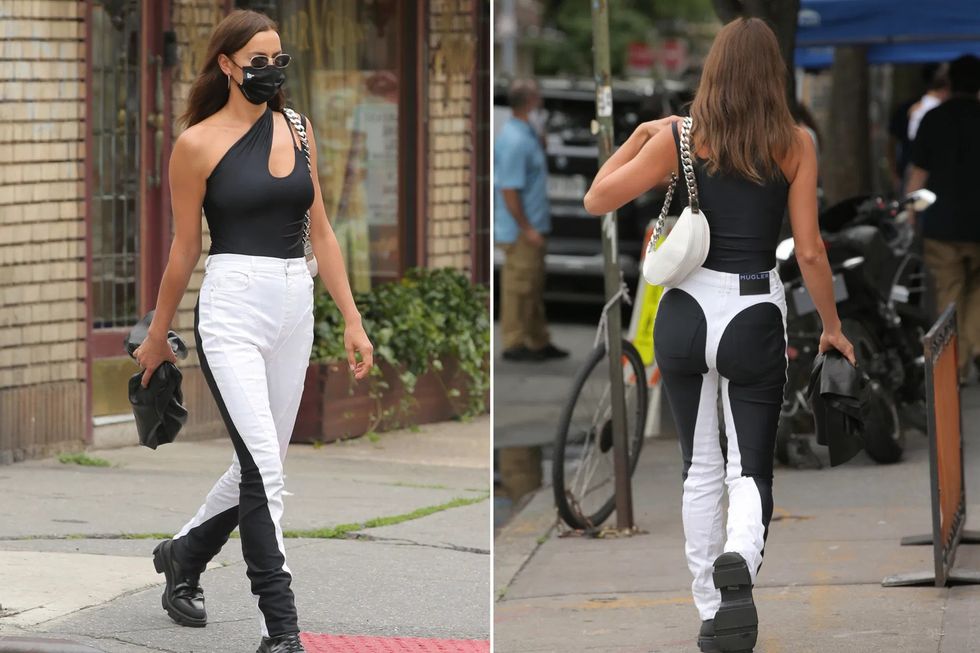 irina shayk mugler jeans