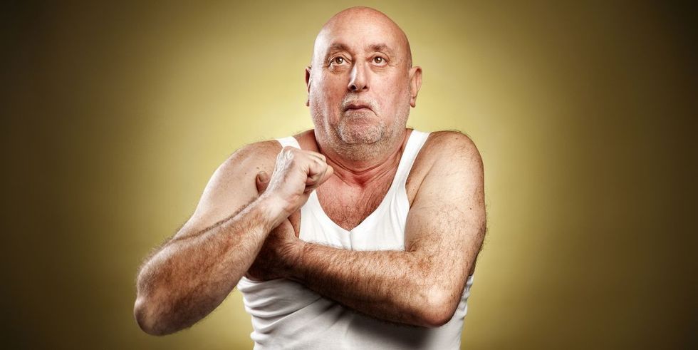 italian gesture series armpit fart royalty free image 1617198343