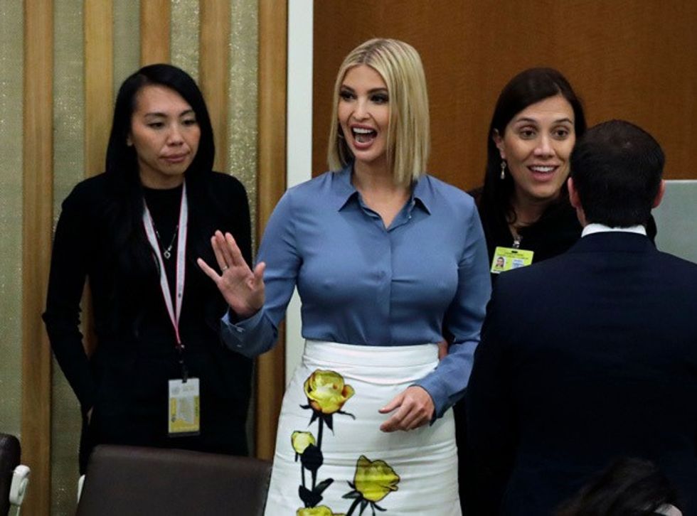 ivanka trumpe28099s wardrobe malfunction appears to wear nothing underneath thin blouse at un general assembly post 2