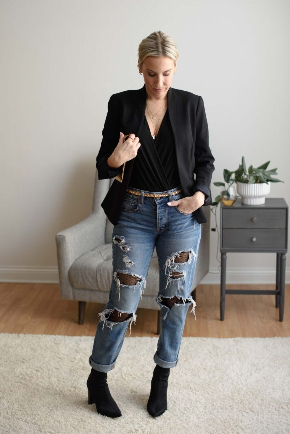 j crew going out blazer distresse