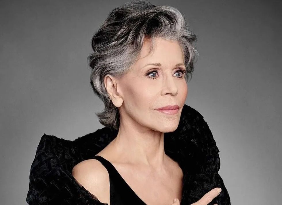 Jane Fonda with Salt and Pepper Hair