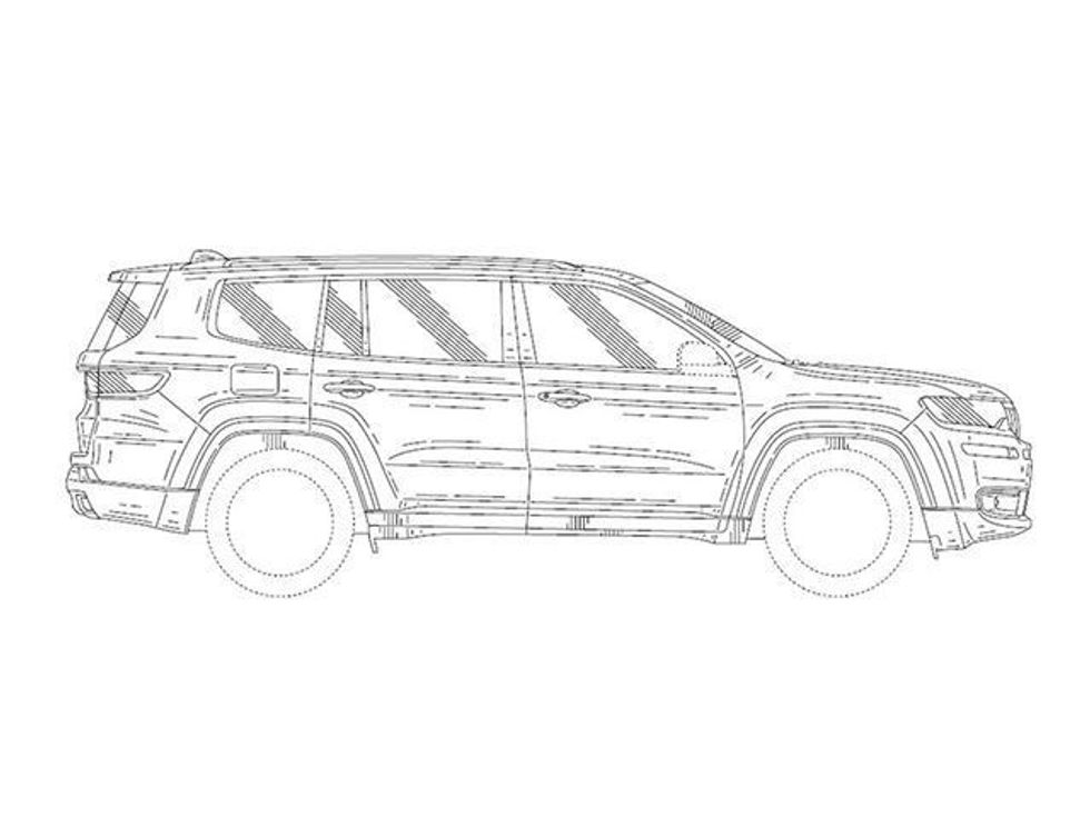 Jeep patenton veturën me tre radhë të ulëseve foto 3