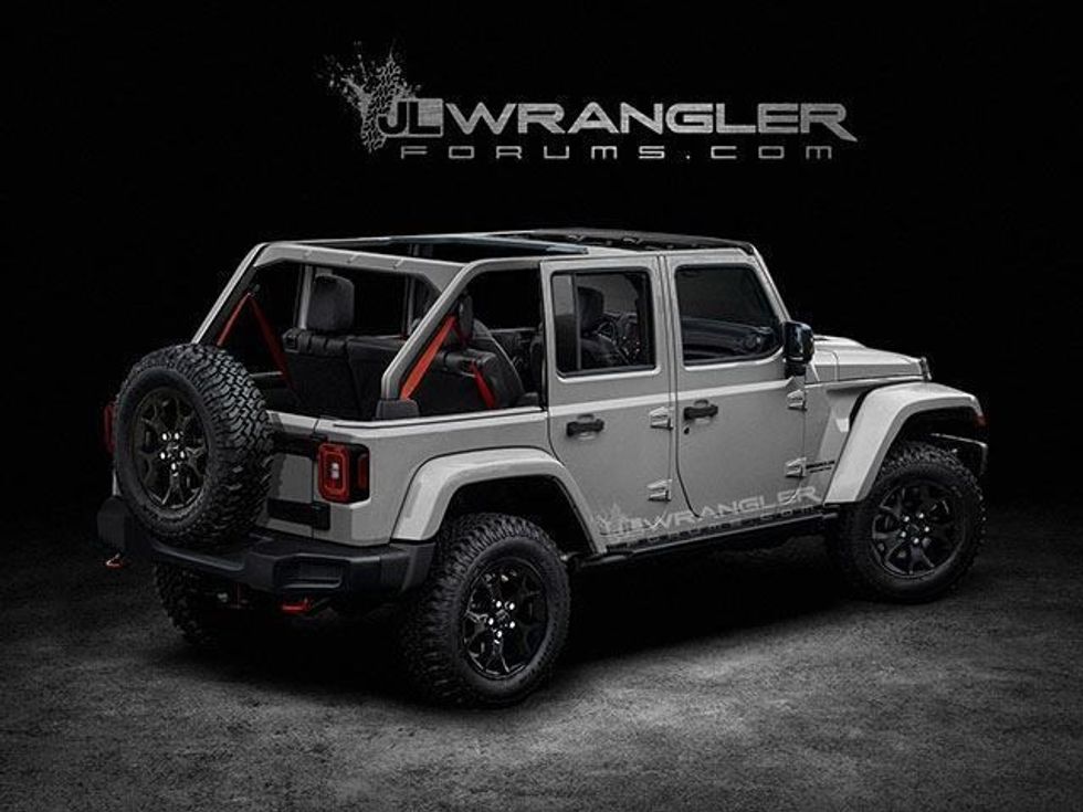 Jeep Wrangler me tavan dhe pjesën e pasme transparente foto 3