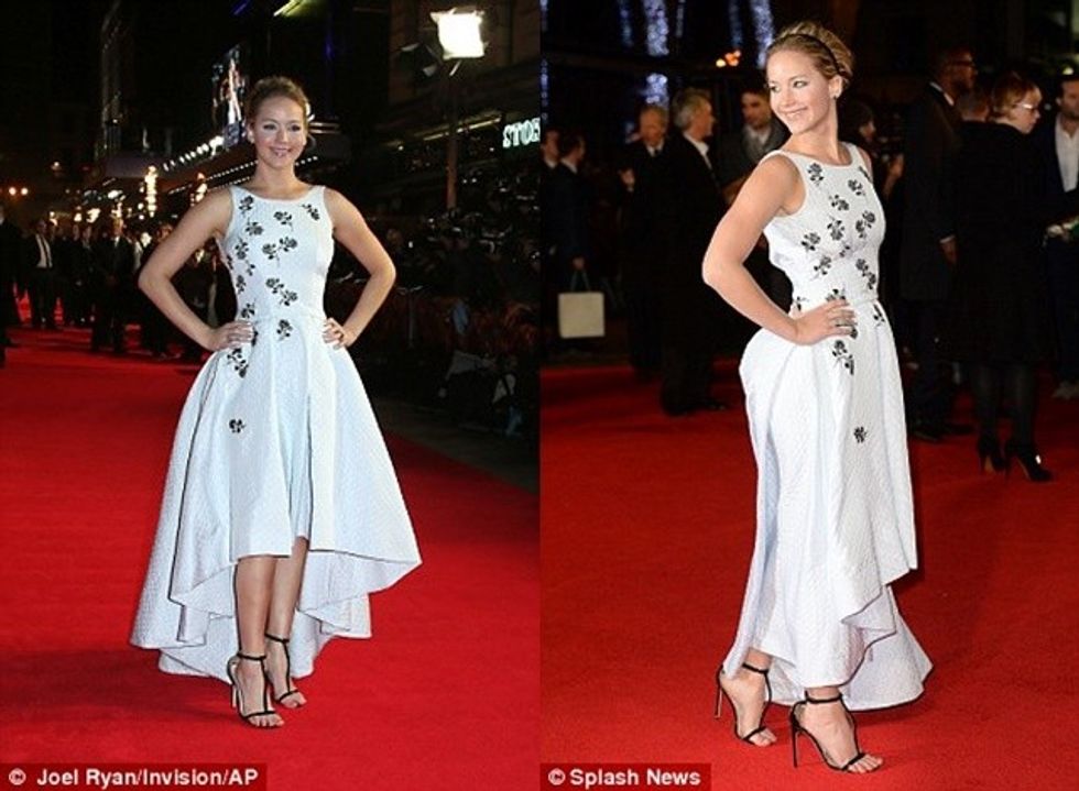 jennifer lawrence mockingjay dior gown t strap sandals 8 horz