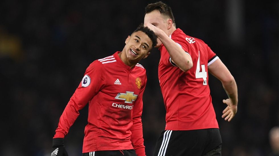 Jesse Lingard and Phil Jones goal celebration vs Burnley