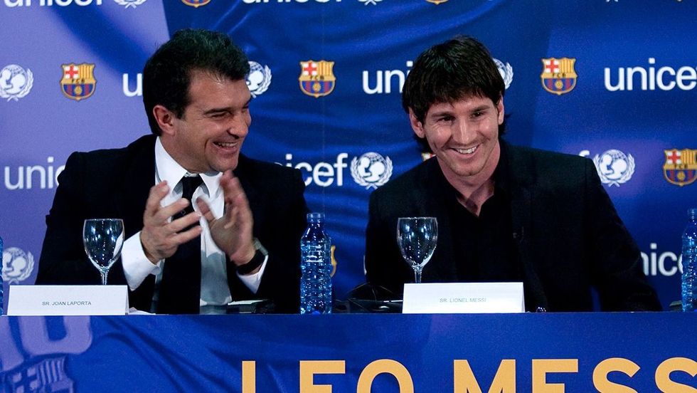Joan Laporta and Lionel Messi