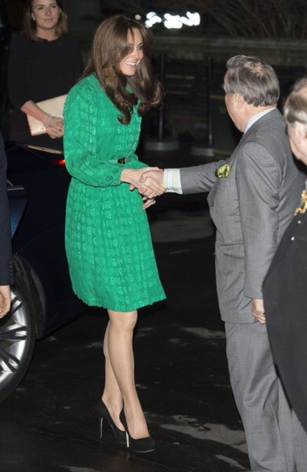Kate Middleton Dress Hair Cut Natural History Museums Treasures Gallery 2012 Green Mulberry 6(1)