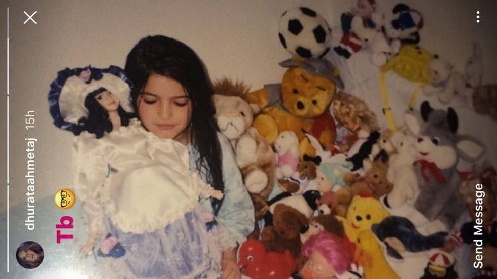 Kështu dukej Dhurata Ahmetaj kur ishte e vogël. Foto nga Instagram Story.