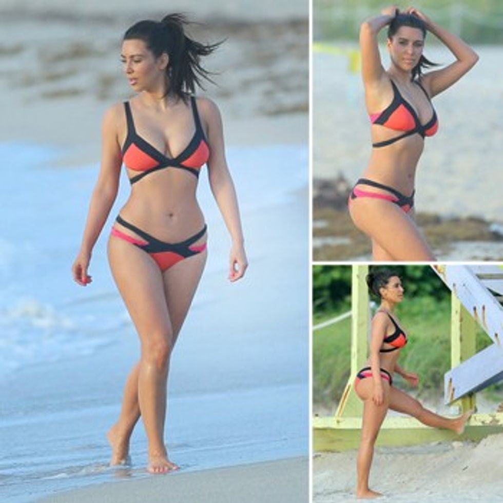 Kim Kardashian Bright Bikini Pictures