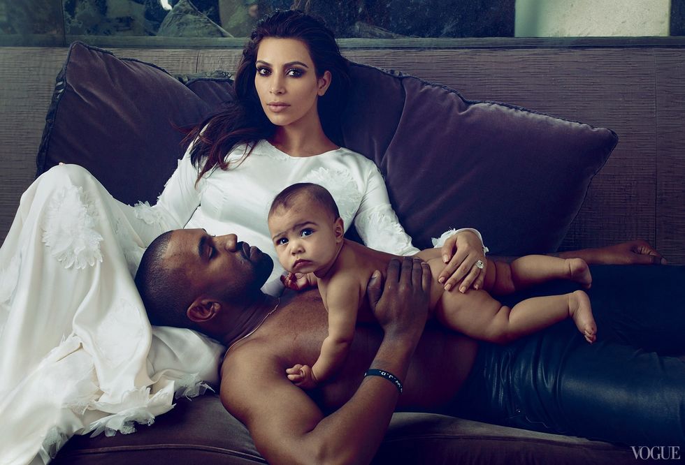 Kim Kardashian Kanye West North West Vogue America March 2014 BellaNaija 01