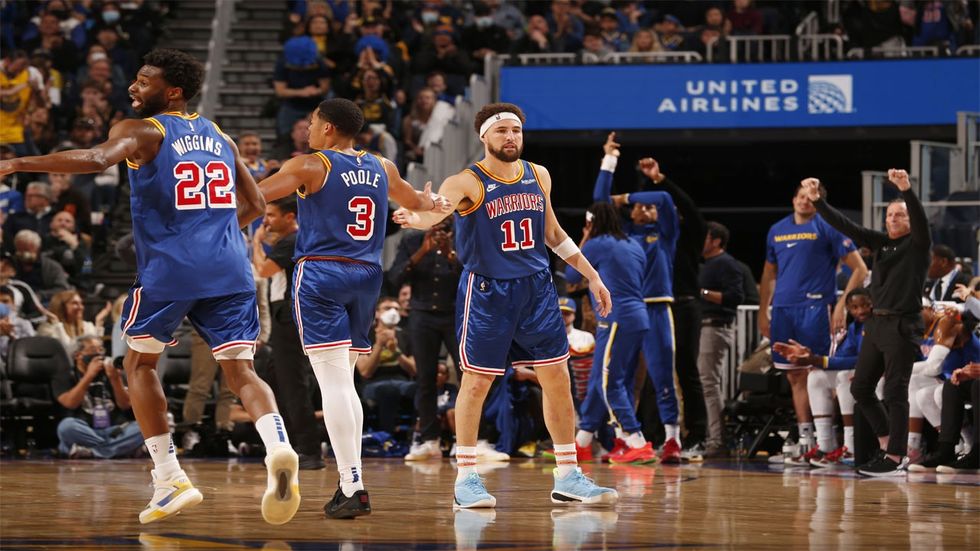 Klay Thompson Jordan Poole Getty 1239143578