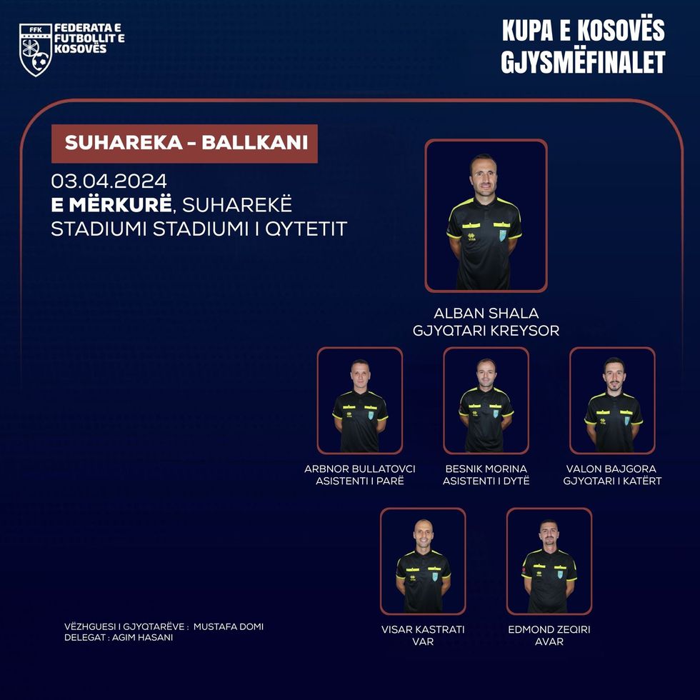 Kupa e Kosoves gjyqtaret