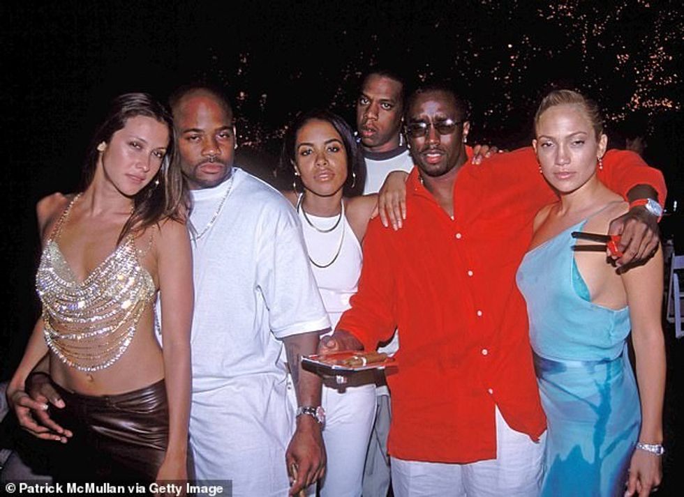 (L-R) Natane Adcock, Damon Dash, the late Aaliyah, Jay Z, Sean