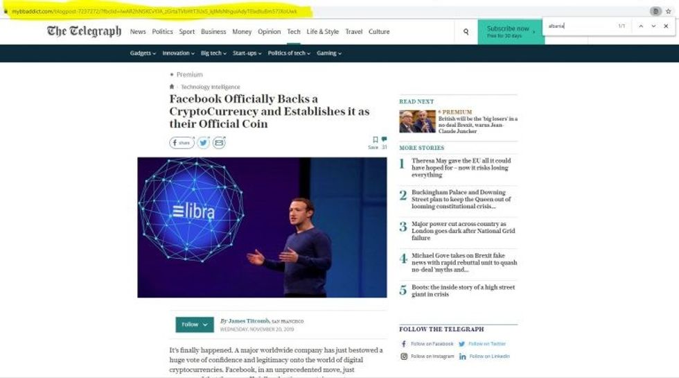 Lajmi fake telegraph