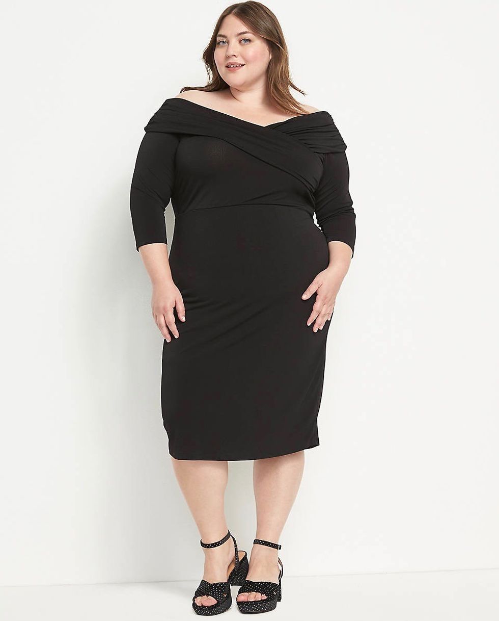 Lane Bryant Off the Shoulder Illusion Dress