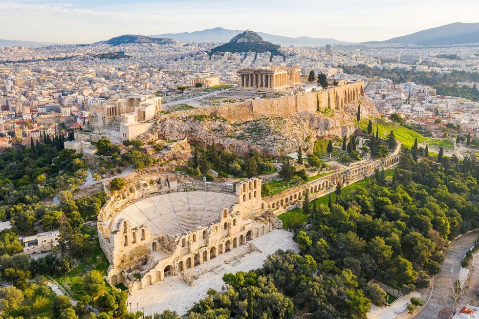 Large Aerial photo of the Acropolis and the Odeon of Herodes Atticus 1301327411