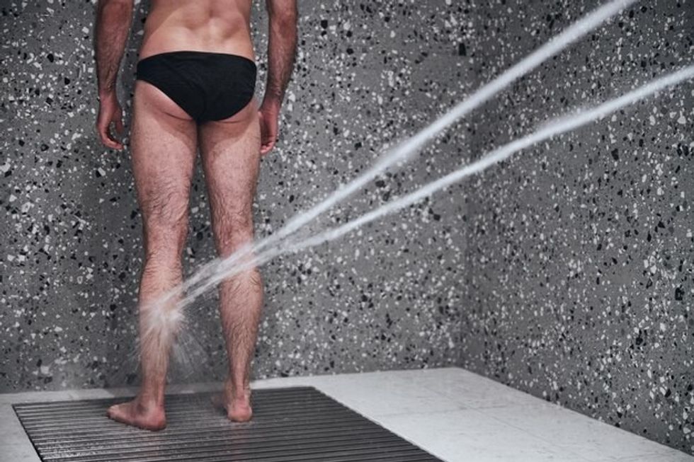 lean man being treated with charcot douche 317809 10339