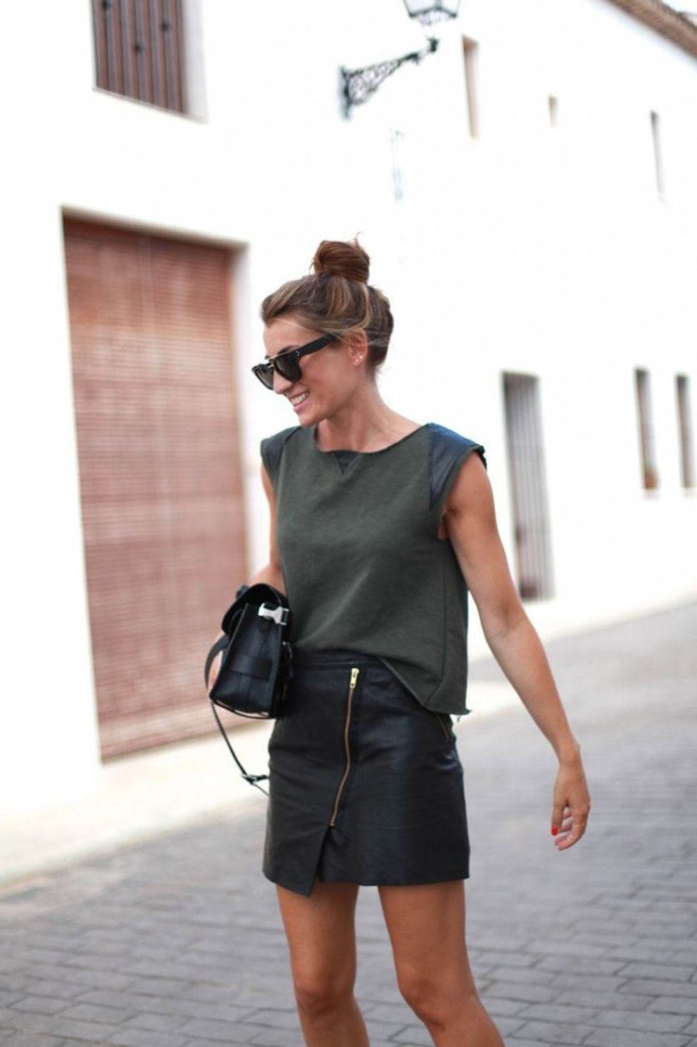 leather skirt style