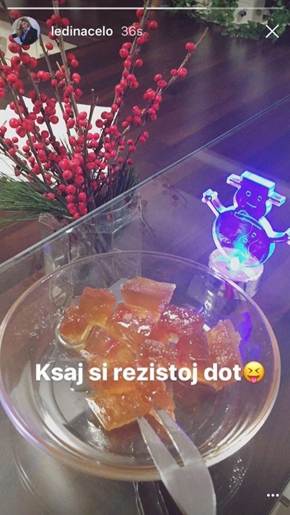 Ledina, nuk u reziston dot ëmbëlsirave. foto nga Instagram Story