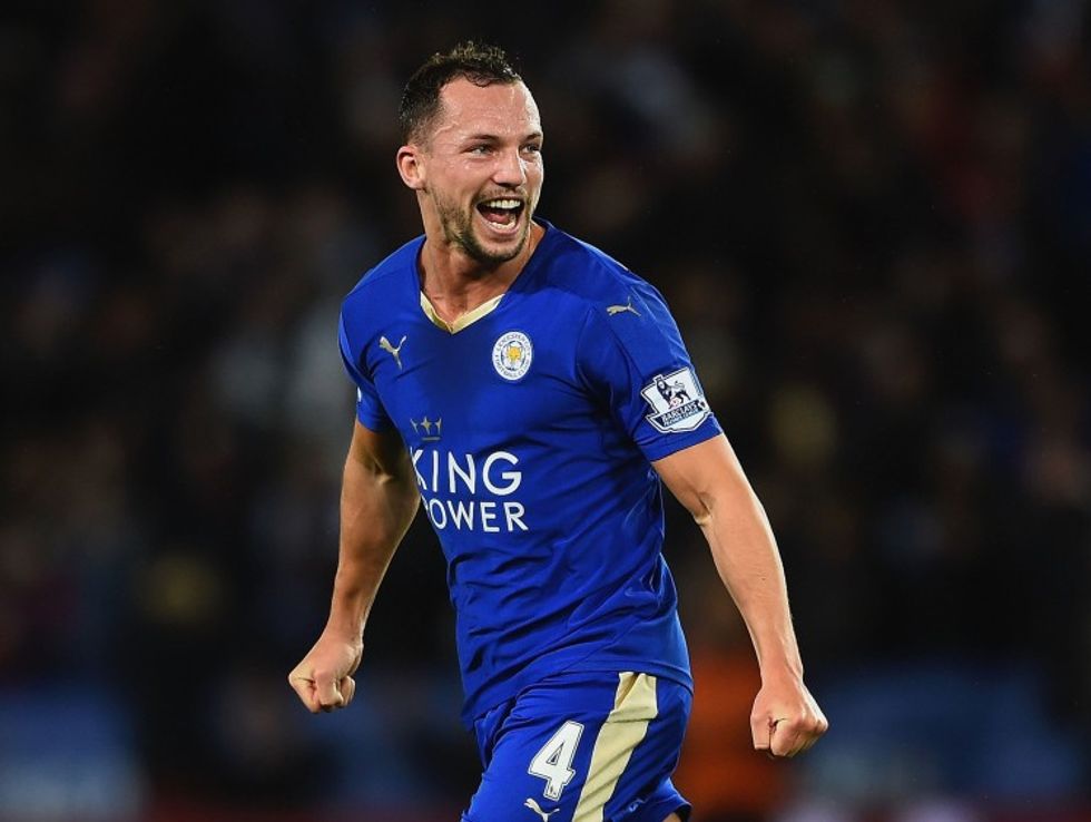 LEICESTER, ENGLAND - MARCH 01: Danny Drinkwater of Leicester City celebrates scoring his team's first goal during the Barclays Premier League match between Leicester City and West Bromwich Albion at The King Power Stadium on March 1, 2016 in Leicester, England. (Photo by Laurence Griffiths/Getty Images)