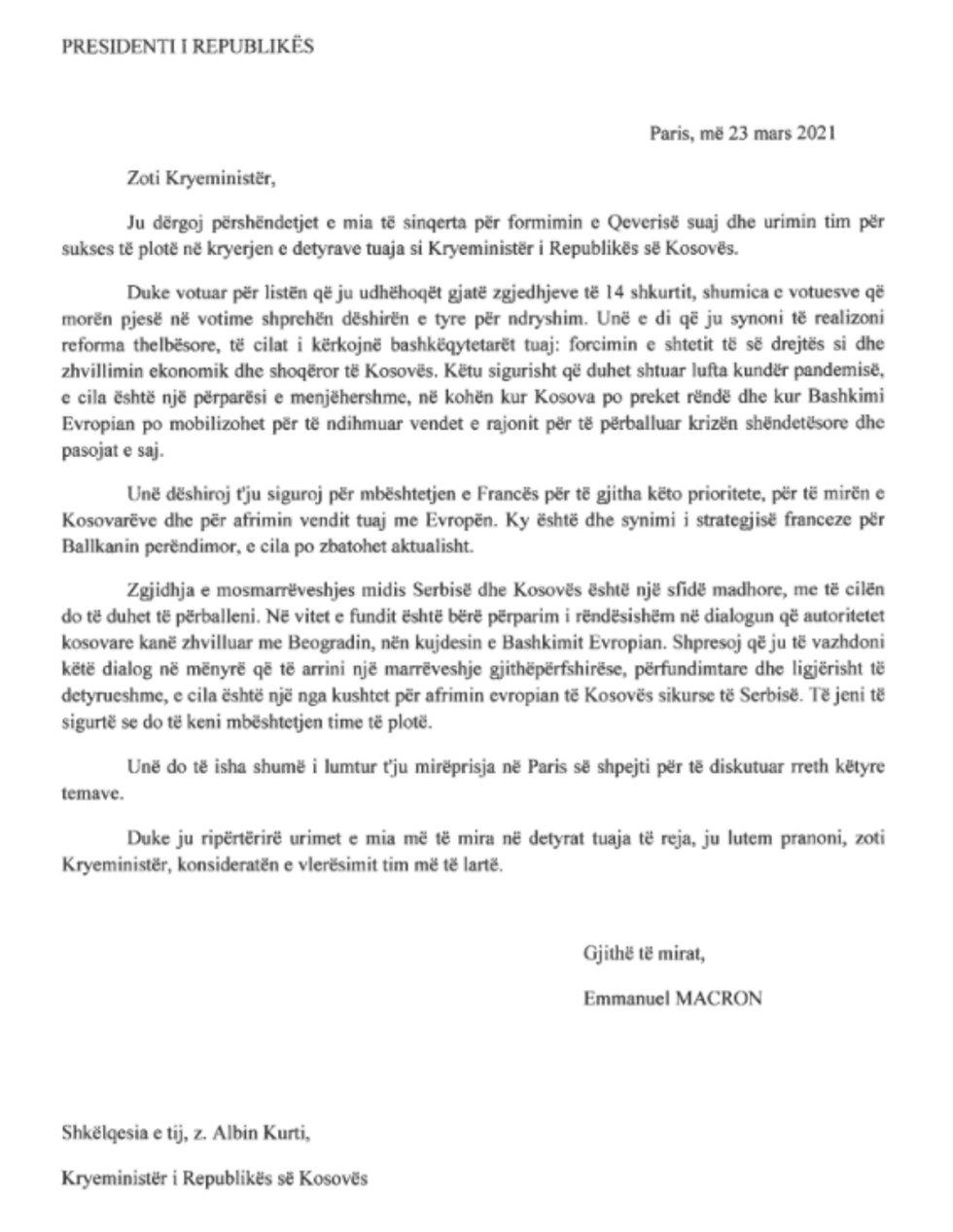 Letra e Macron per Kurtin