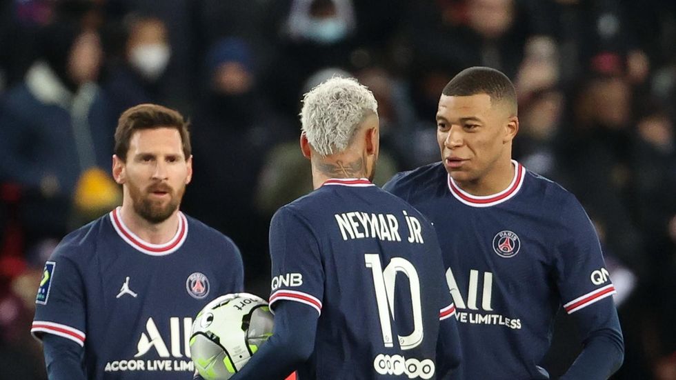 Lionel Messi Neymar Kylian Mbappe PSG 040322