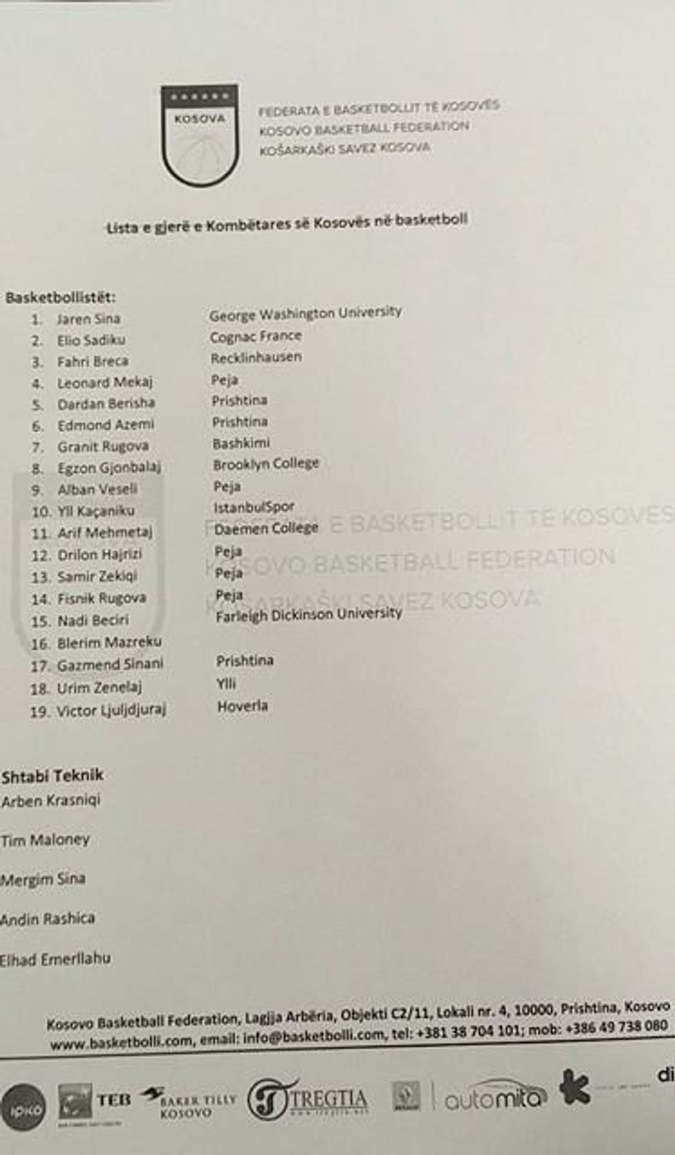 lista e kosoes