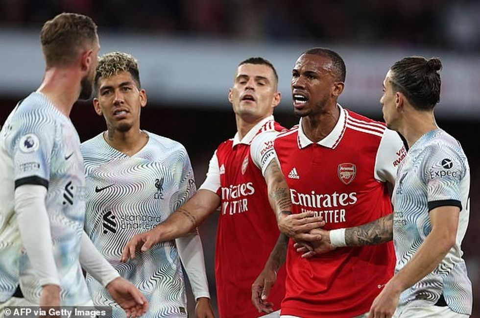 Liverpool and Arsenal players clashed in the second half of the Gunners' win earlier this month