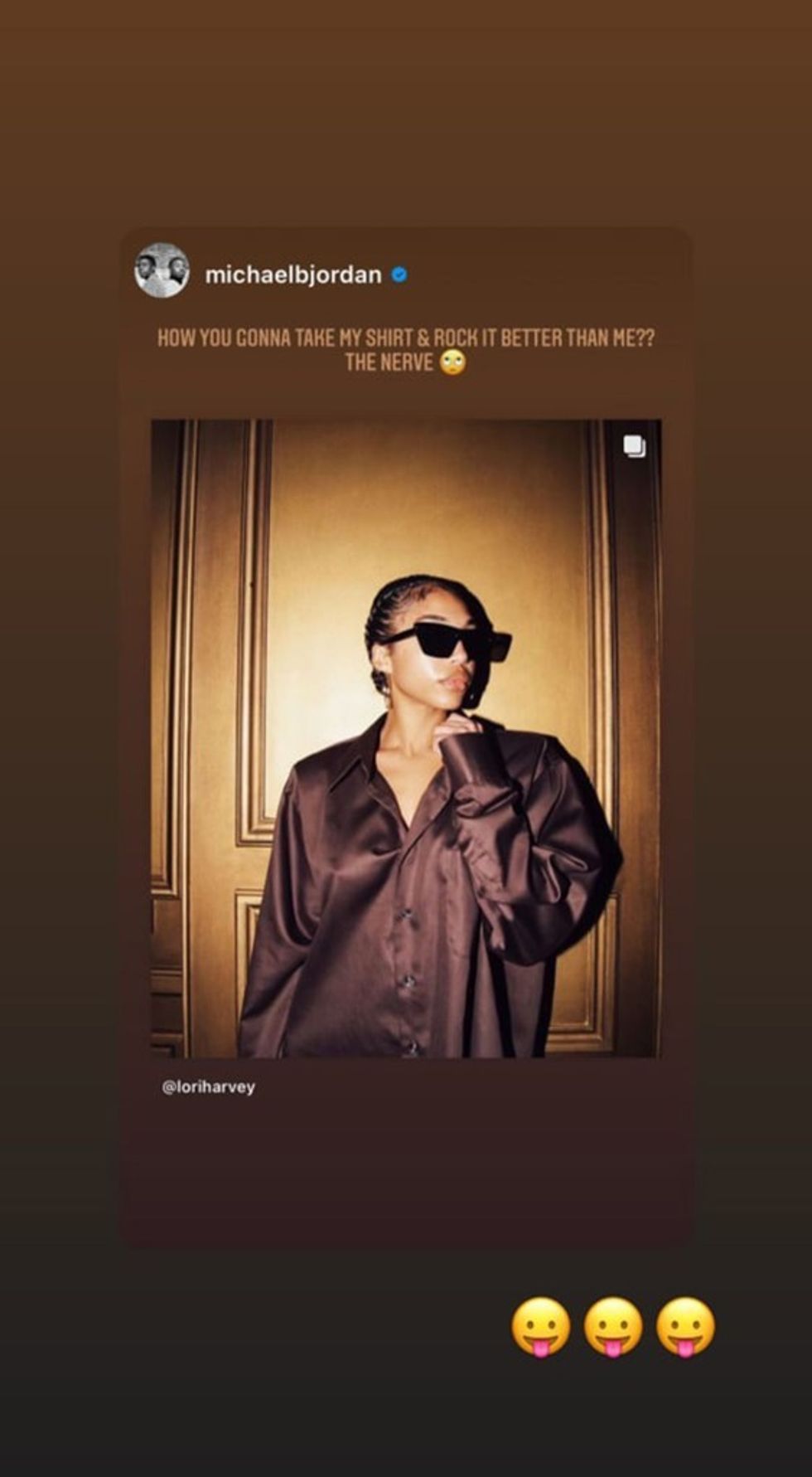 lori harvey michael b jordan shirt