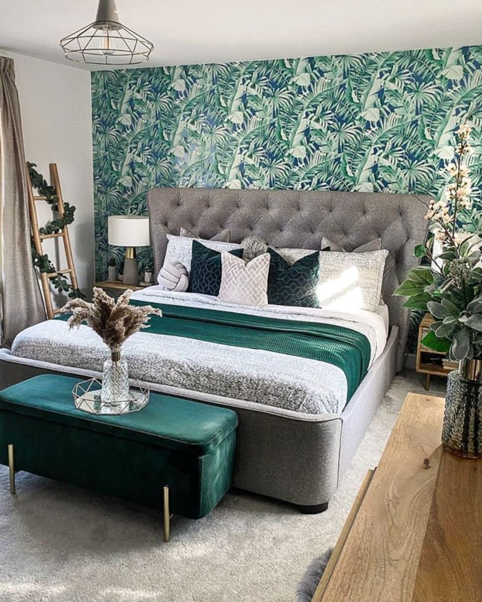 Lucie Annabel Palma Tropical Wallpaper Navy Bedroom @lydias layton life Photo 4.5 001 1 1