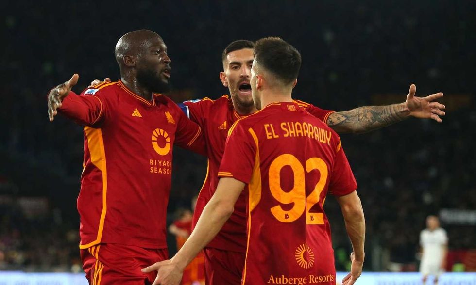 lukaku.pellegrini.elshaarawy.roma .2023.24.esultanza.verona.