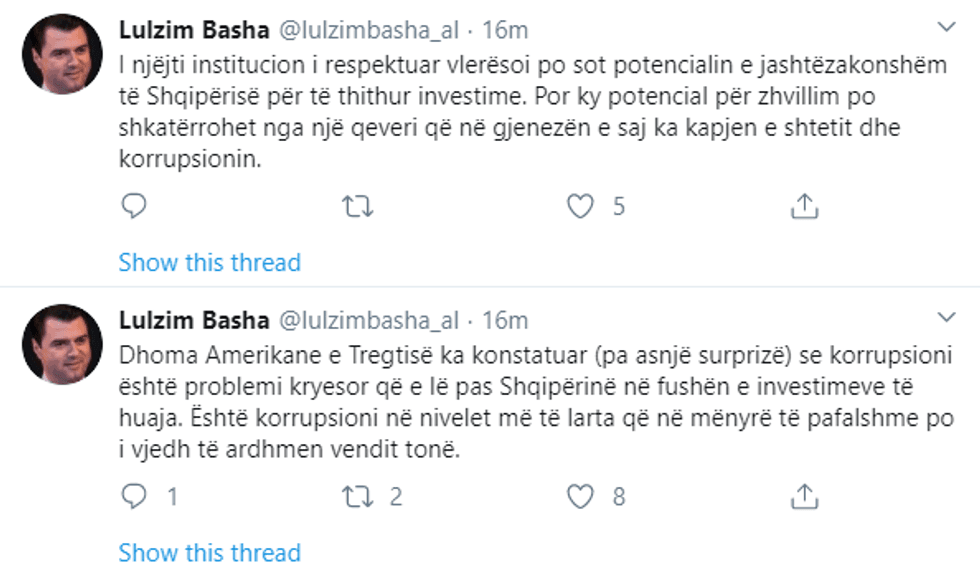 lulzim basha twitter