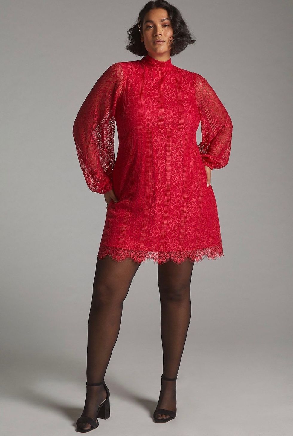 Maeve Open Back Lace Mini Dress