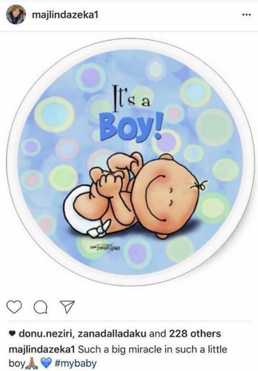 Majlinda Zeka zbulon gjininë e foshnjes, ajo pret të lind djalë. Foto nga Instagram.