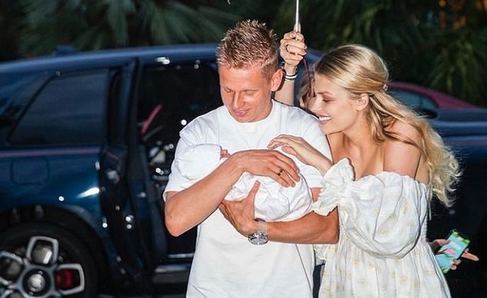 Man City star Zinchenko learned of the invasion from his wife Vlada (right) last week