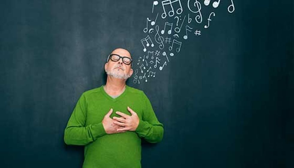 man feeling music teaser