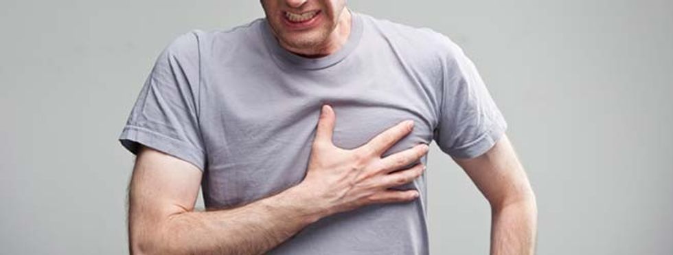 man having heart attack