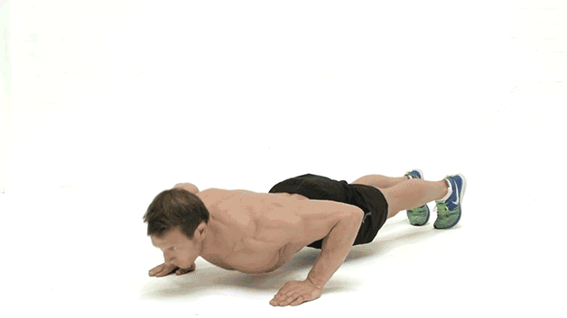 man performing push up