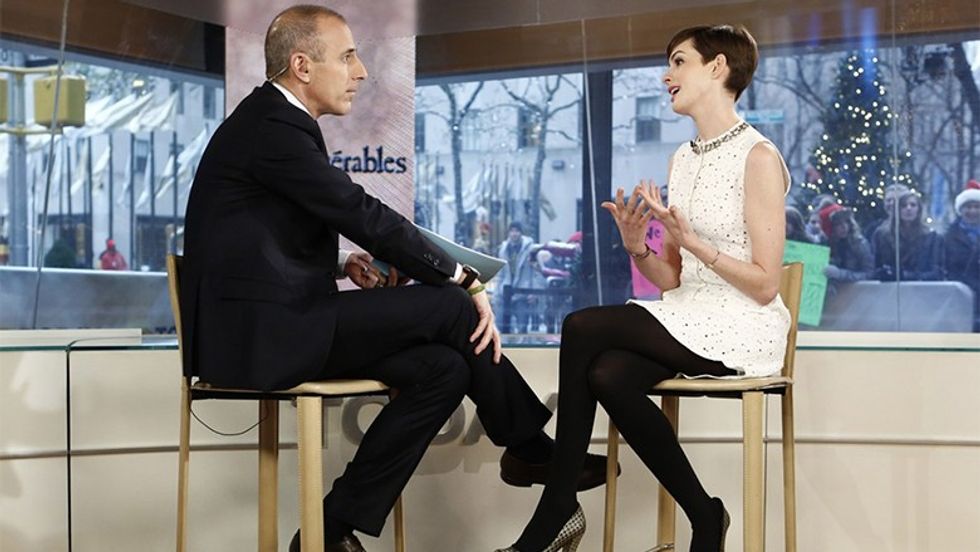 Matt LauerInvasionPersonal SpaceIntimate SpaceAnne HathawaySexual HarassmentBody LanguageExpertEmotional IntelligenceNonverbalSpeaker