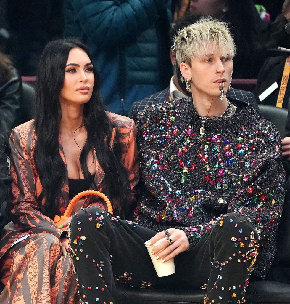 megan fox and machine gun kelly attend the 2022 nba all news photo 1645446330